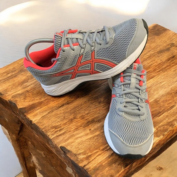 ASICS Gel-Contend 6 Running Shoes Cushioned Athletic Sneakers Gray Coral 10 - Picture 1 of 8